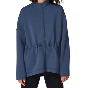 Sweaty Betty Grace Jacket Women's Small Blue Funnel Neck